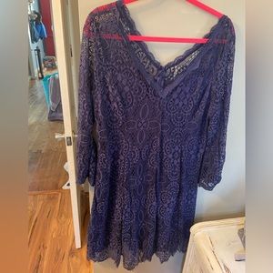 Women’s Navy Lace Dress- knee length- size: 2X